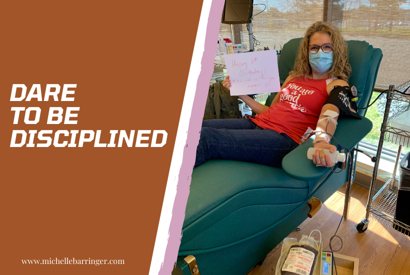 Michelle donating blood