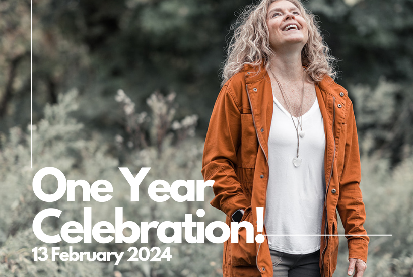 One Year Celebration, Michelle looking up smiling